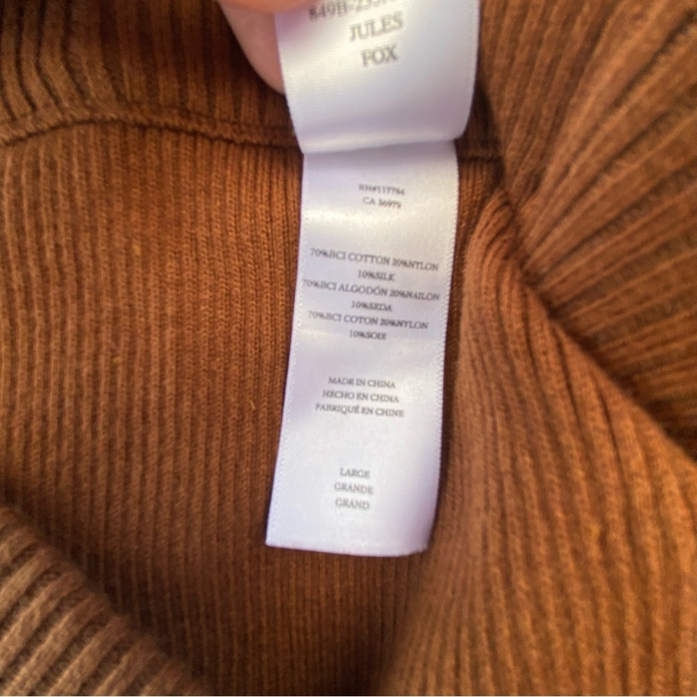 NWOT Rails Jules Ribbed Flare Cotton Silk Blend Pant in Fox size Large - Picture 10 of 16